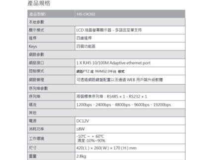 昇稅 HS-CK302 數位控制鍵盤