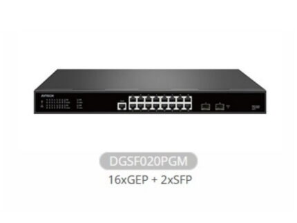 AVTECH 陞泰 DGSF020PGM 16 埠千兆 PoE 網路交換器