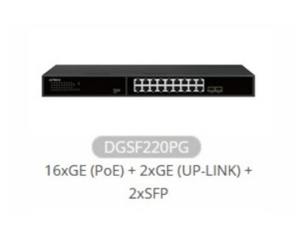 AVTECH 陞泰 DGSF220PG 16 埠千兆 PoE 網路交換器